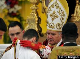 A new priest receive insignia from Bisho