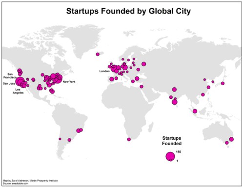 startups global cities